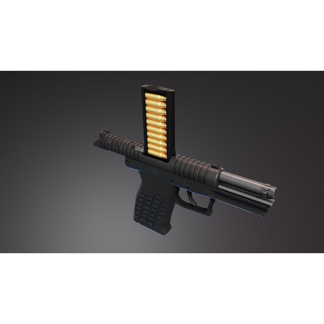 PR57 Pistol 3D Model – Low Poly Rigged Handgun with PBR Textures - View 7