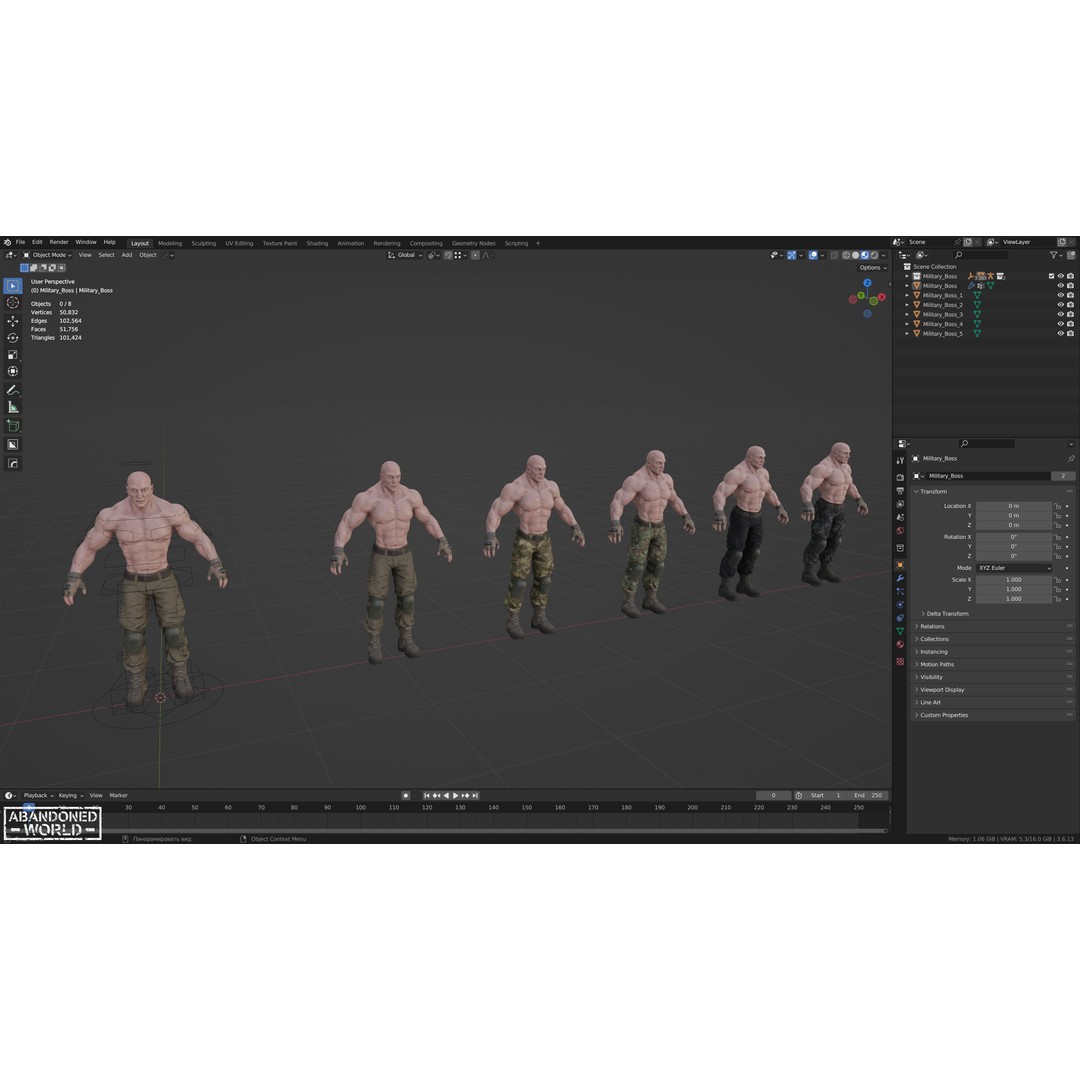 Military Boss 3D Model – Low Poly Game Ready Character for Unity, UE4 - View 14