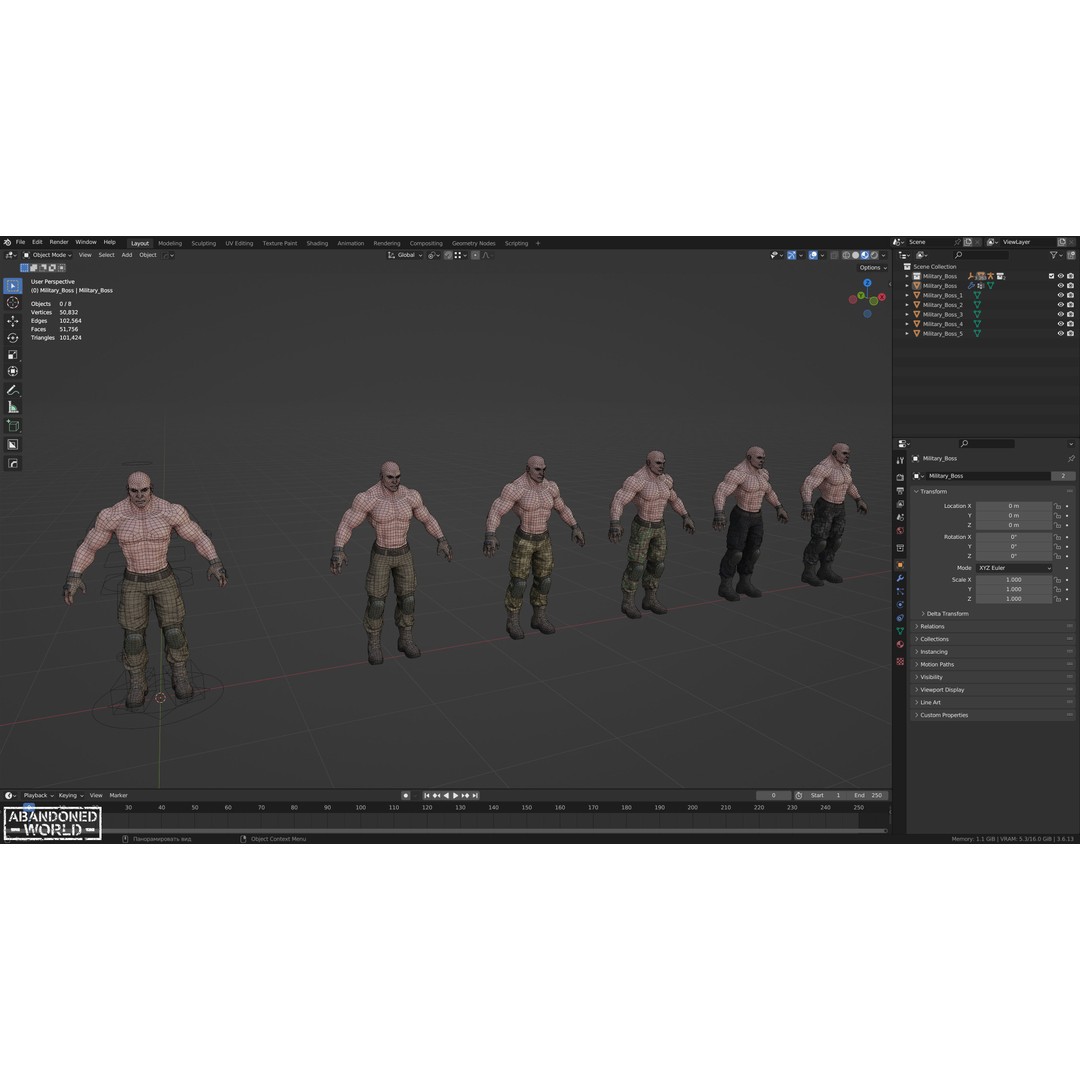 Military Boss 3D Model – Low Poly Game Ready Character for Unity, UE4 - View 15