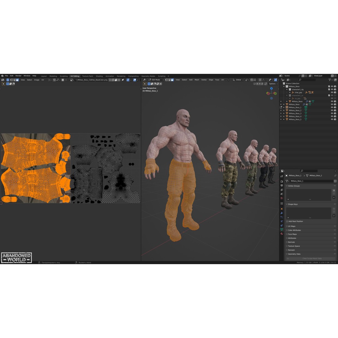 Military Boss 3D Model – Low Poly Game Ready Character for Unity, UE4 - View 17