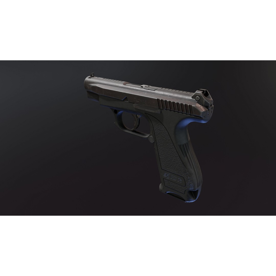 GSh 18 Pistol 3D Model – Low Poly Rigged Game Asset, FBX - View 3