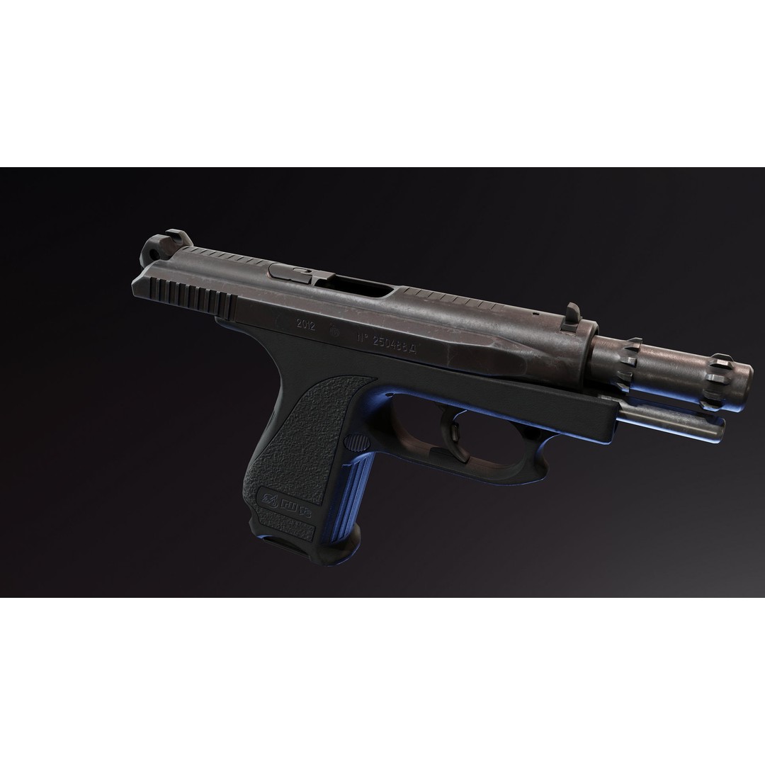 GSh 18 Pistol 3D Model – Low Poly Rigged Game Asset, FBX - View 4