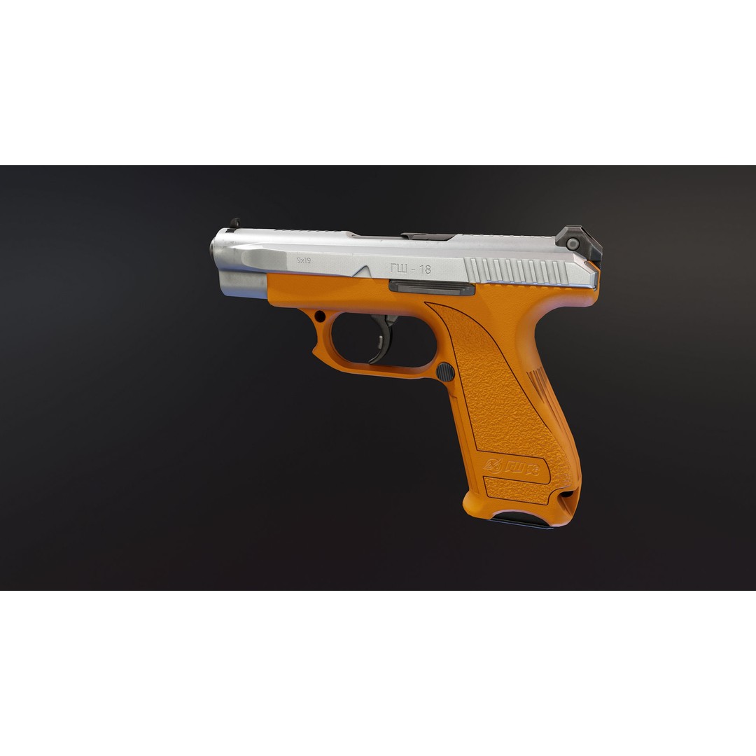GSh 18 Pistol 3D Model – Low Poly Rigged Game Asset, FBX - View 8