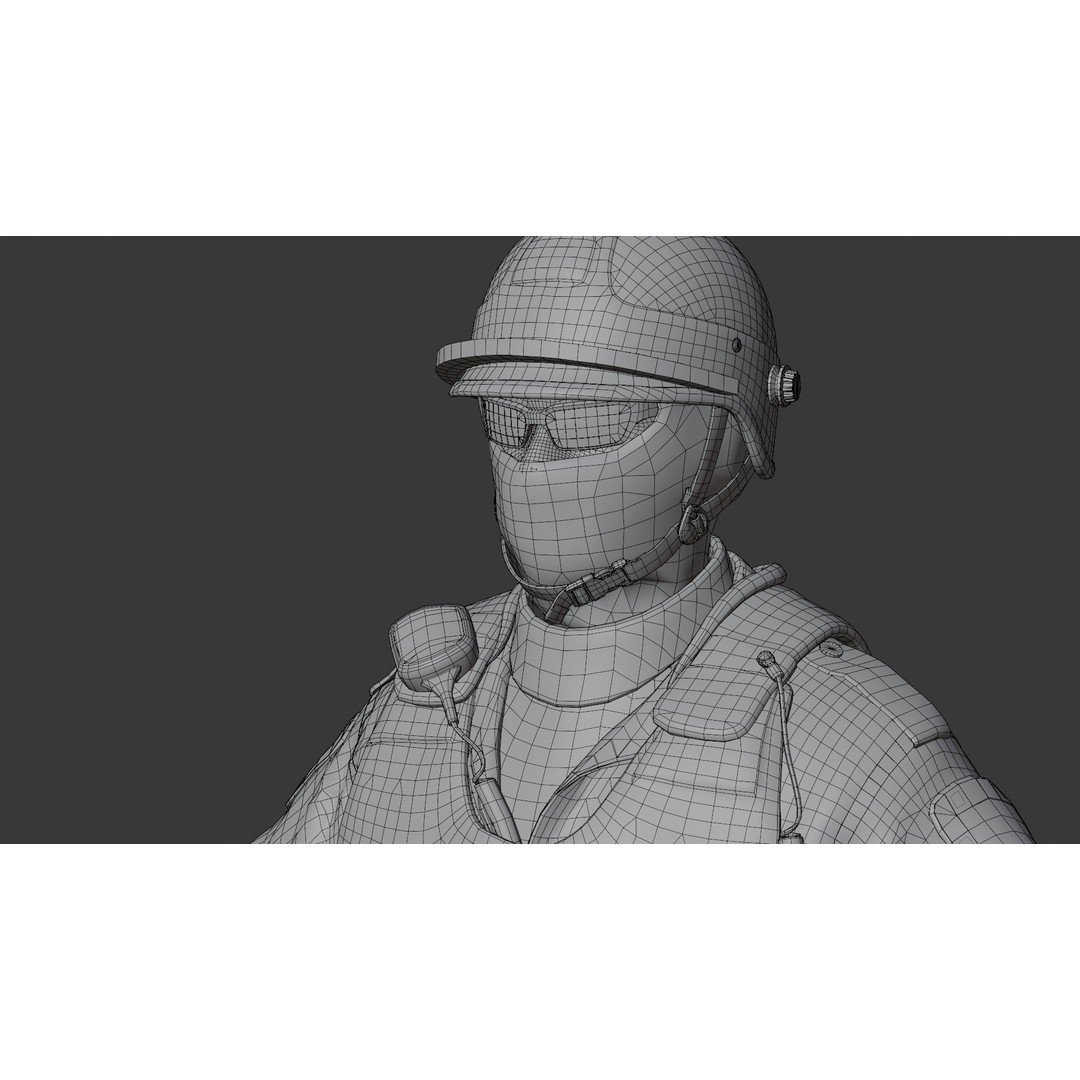 Police SWAT 3D Model – Rigged Game-Ready Character, FBX, OBJ