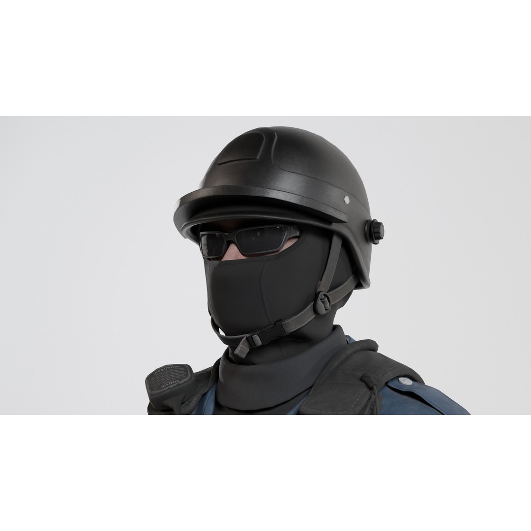 Police SWAT 3D Model – Rigged Game-Ready Character, FBX, OBJ - View 16