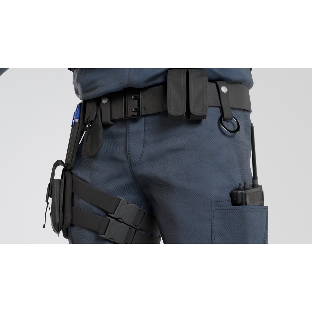 Police SWAT 3D Model – Rigged Game-Ready Character, FBX, OBJ - View 3