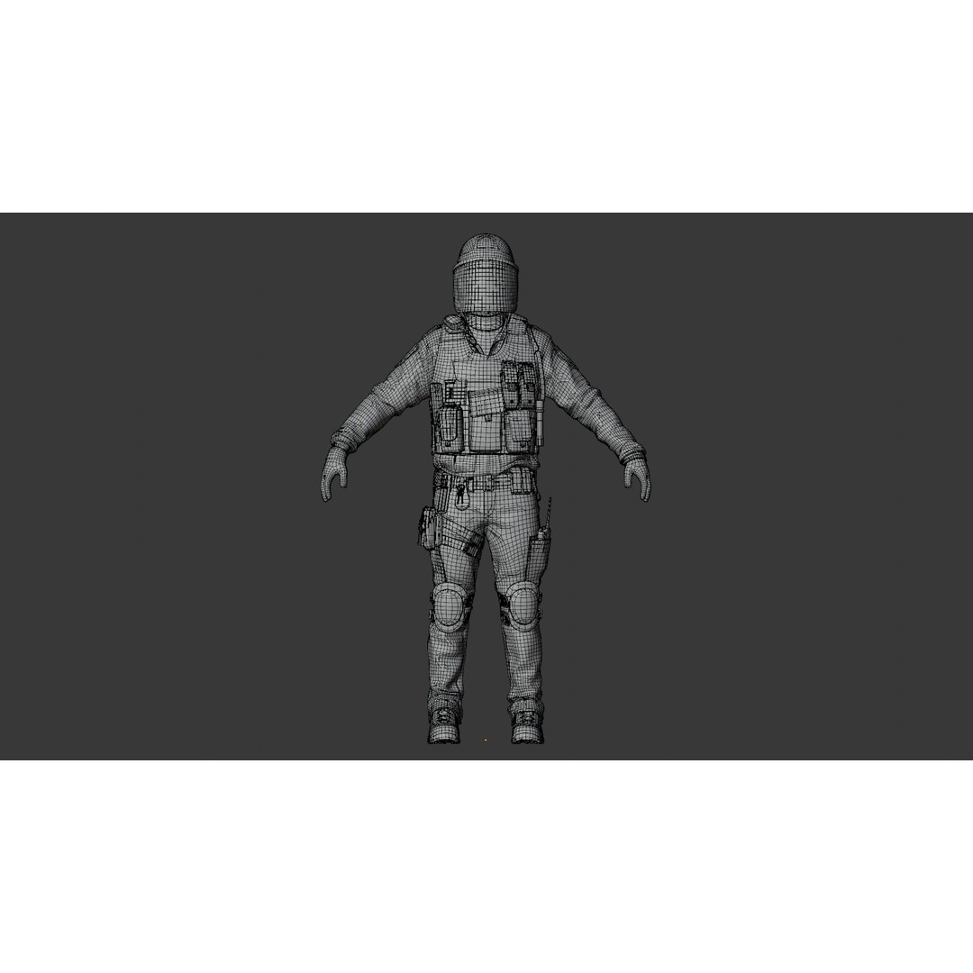 Police SWAT 3D Model – Rigged Game-Ready Character, FBX, OBJ - View 31