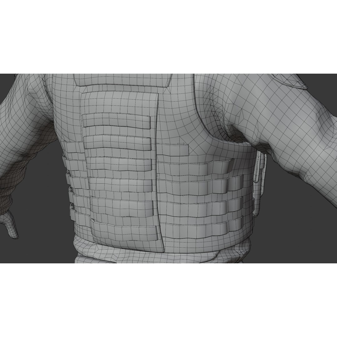 Police SWAT 3D Model – Rigged Game-Ready Character, FBX, OBJ - View 34