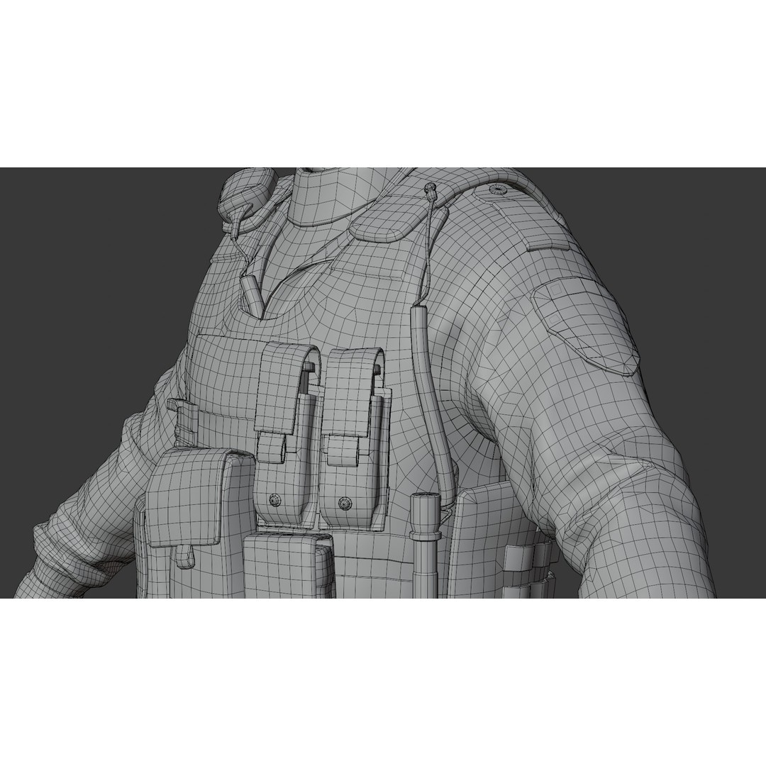 Police SWAT 3D Model – Rigged Game-Ready Character, FBX, OBJ - View 37