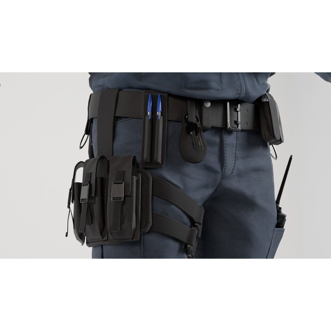 Police SWAT 3D Model – Rigged Game-Ready Character, FBX, OBJ - View 4