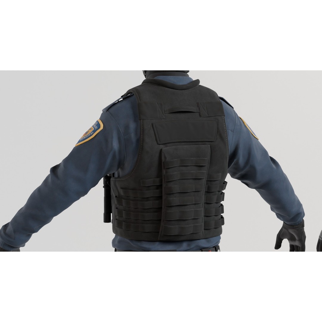 Police SWAT 3D Model – Rigged Game-Ready Character, FBX, OBJ - View 7