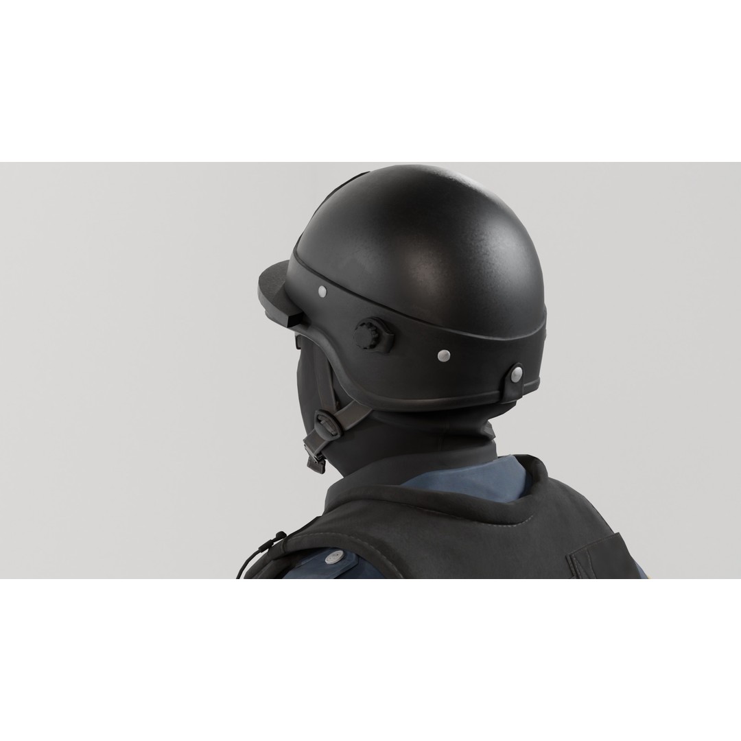 Police SWAT 3D Model – Rigged Game-Ready Character, FBX, OBJ - View 9