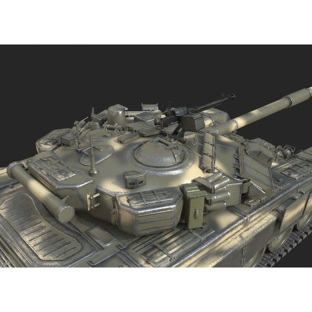 Russian T90 Main Battle Tank 3D Model – Low Poly Military Vehicle, FBX, OBJ - View 10
