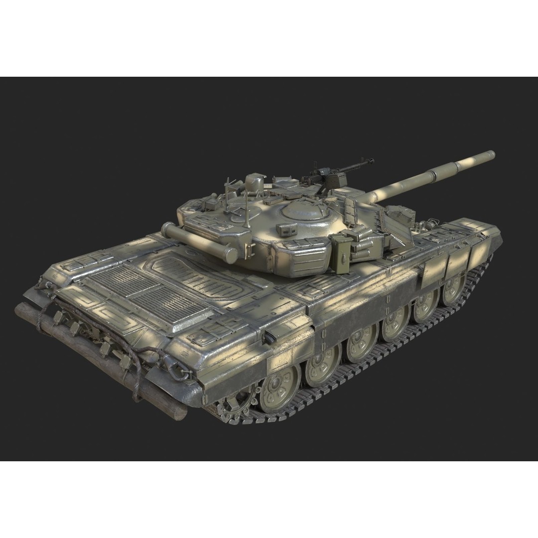 Russian T90 Main Battle Tank 3D Model – Low Poly Military Vehicle, FBX, OBJ - View 11