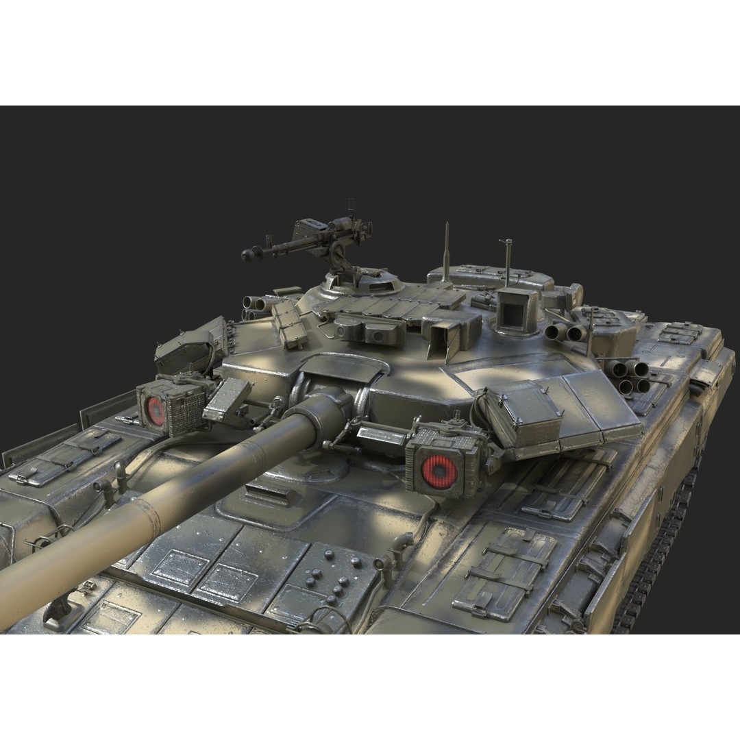 Russian T90 Main Battle Tank 3D Model – Low Poly Military Vehicle, FBX, OBJ - View 12