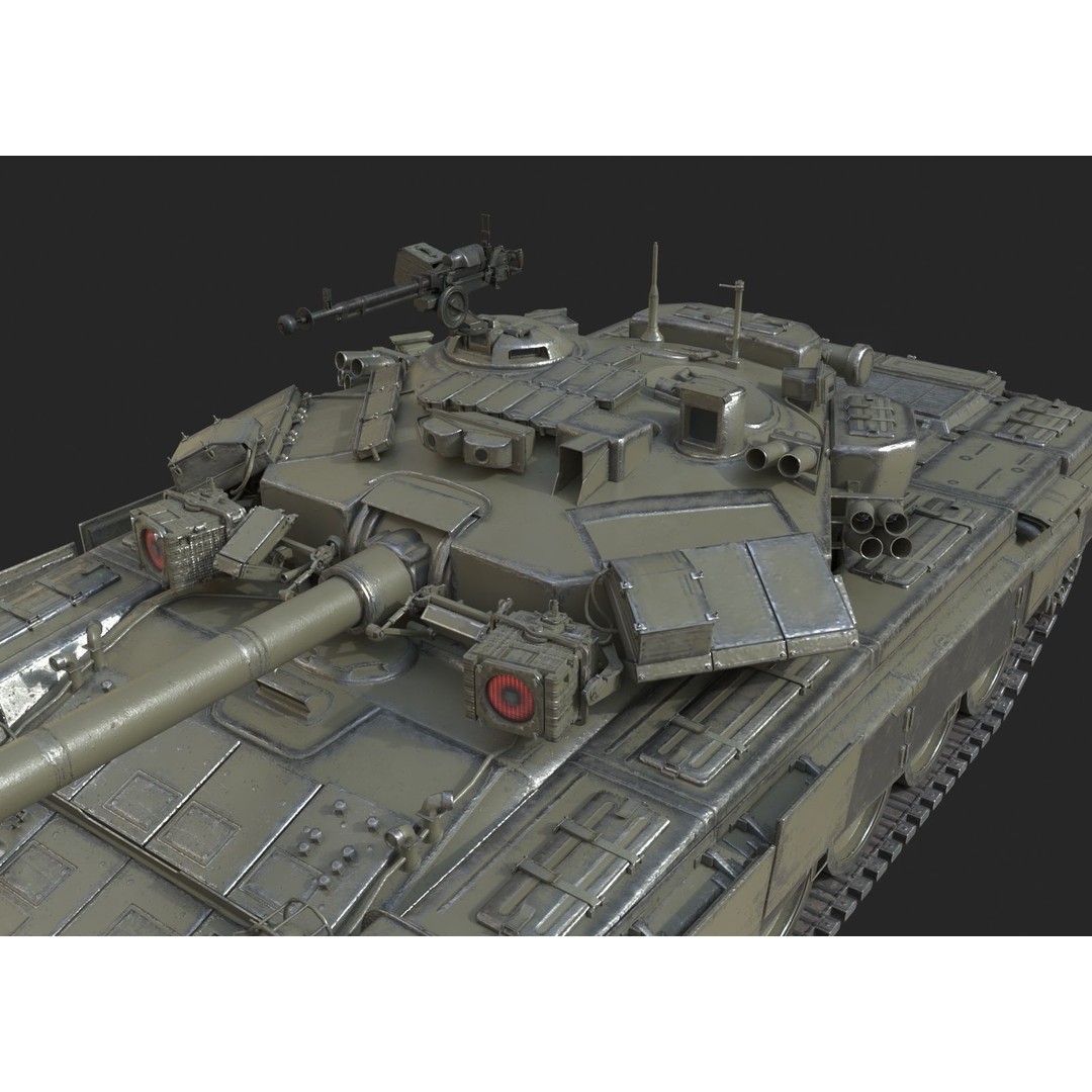 Russian T90 Main Battle Tank 3D Model – Low Poly Military Vehicle, FBX, OBJ - View 14