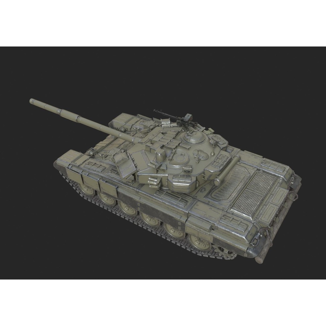 Russian T90 Main Battle Tank 3D Model – Low Poly Military Vehicle, FBX, OBJ - View 4
