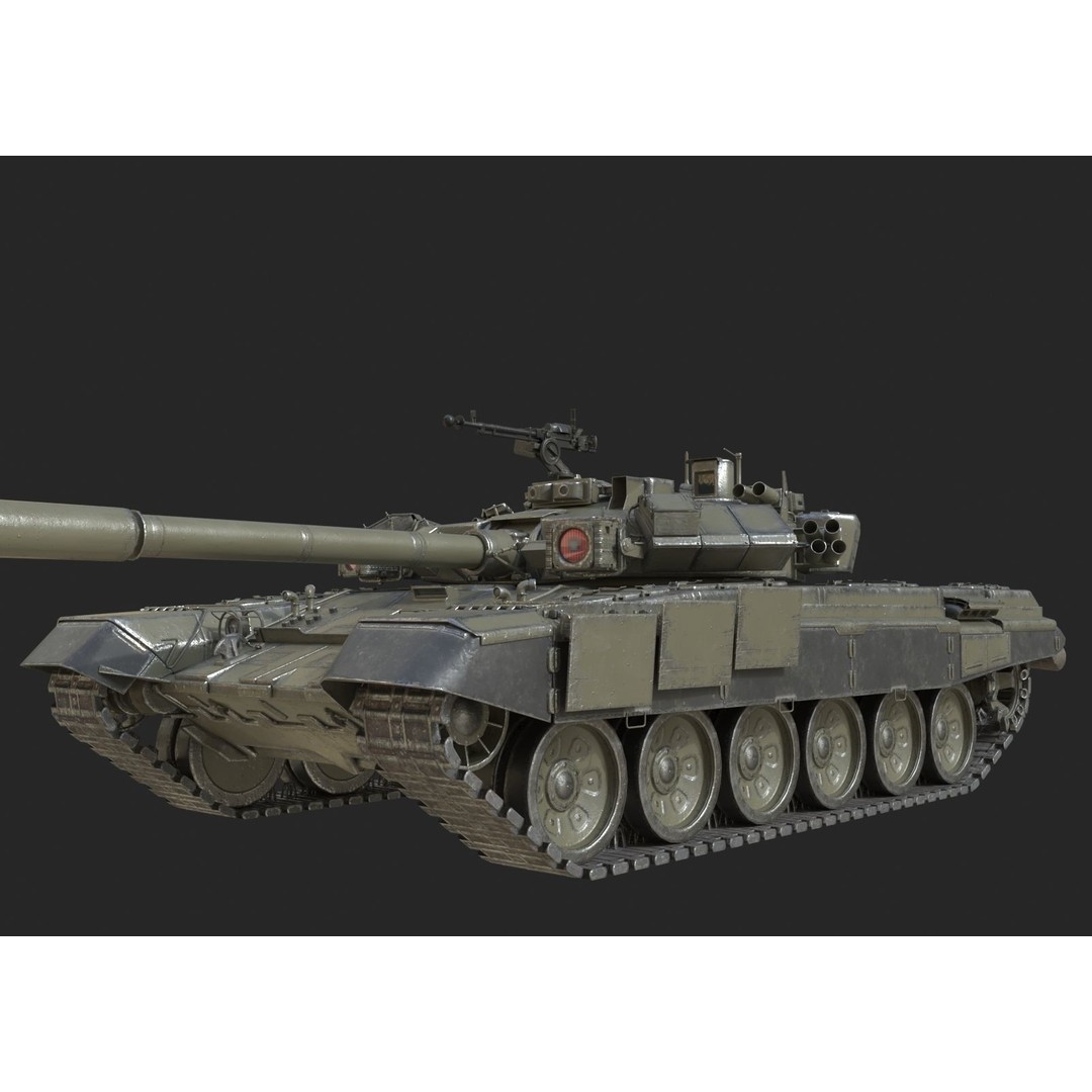 Russian T90 Main Battle Tank 3D Model – Low Poly Military Vehicle, FBX, OBJ - View 5
