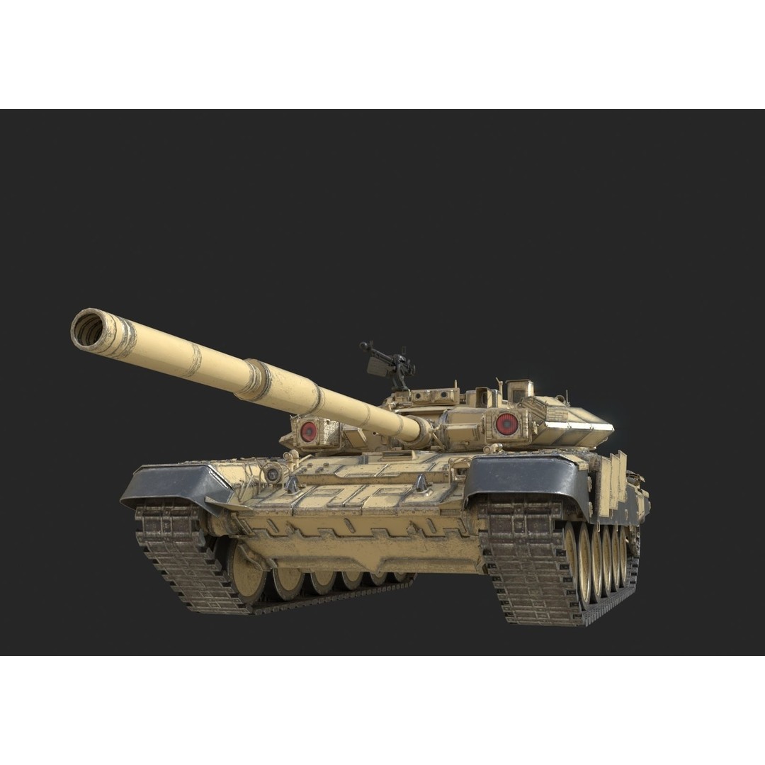 Russian T90 Main Battle Tank 3D Model – Low Poly Military Vehicle, FBX, OBJ - View 7