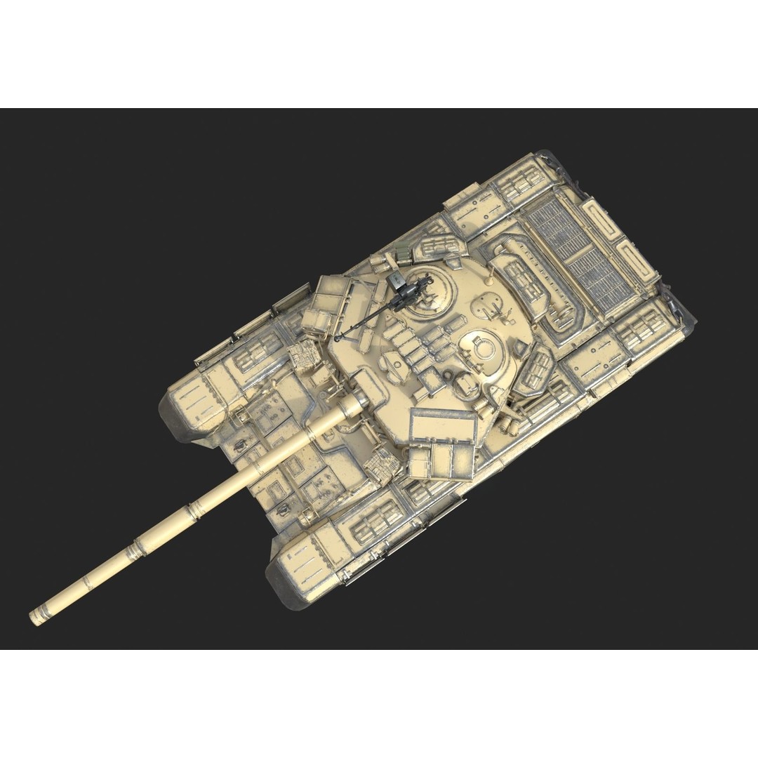 Russian T90 Main Battle Tank 3D Model – Low Poly Military Vehicle, FBX, OBJ - View 8