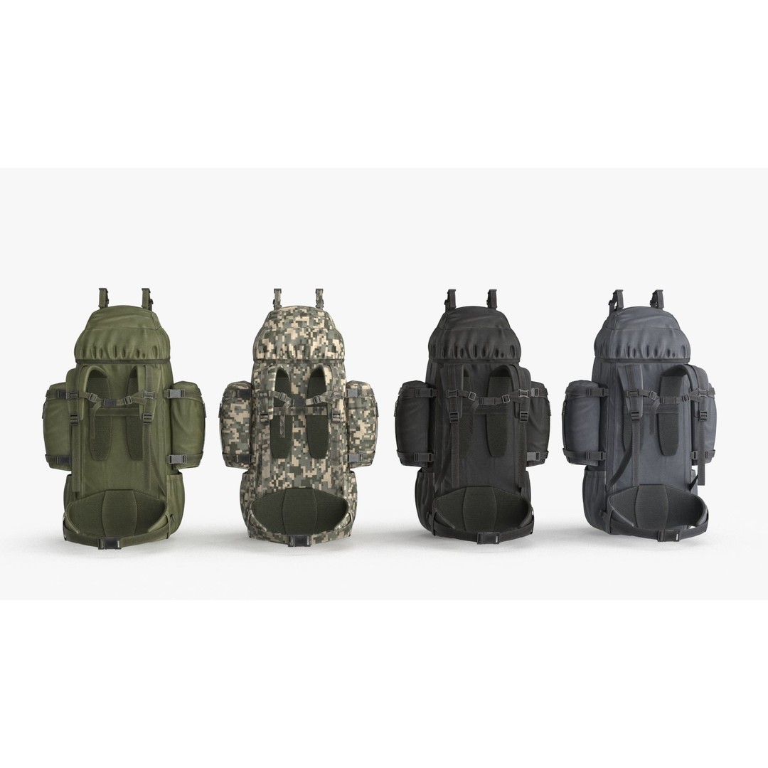 Tactical Military Backpack 3D Model – Low Poly PBR Game Asset, FBX, OBJ - View 13