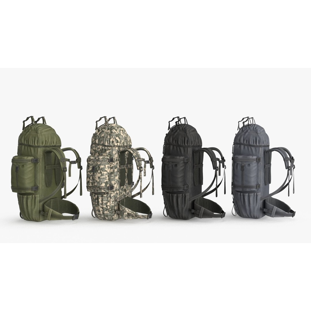 Tactical Military Backpack 3D Model – Low Poly PBR Game Asset, FBX, OBJ - View 15