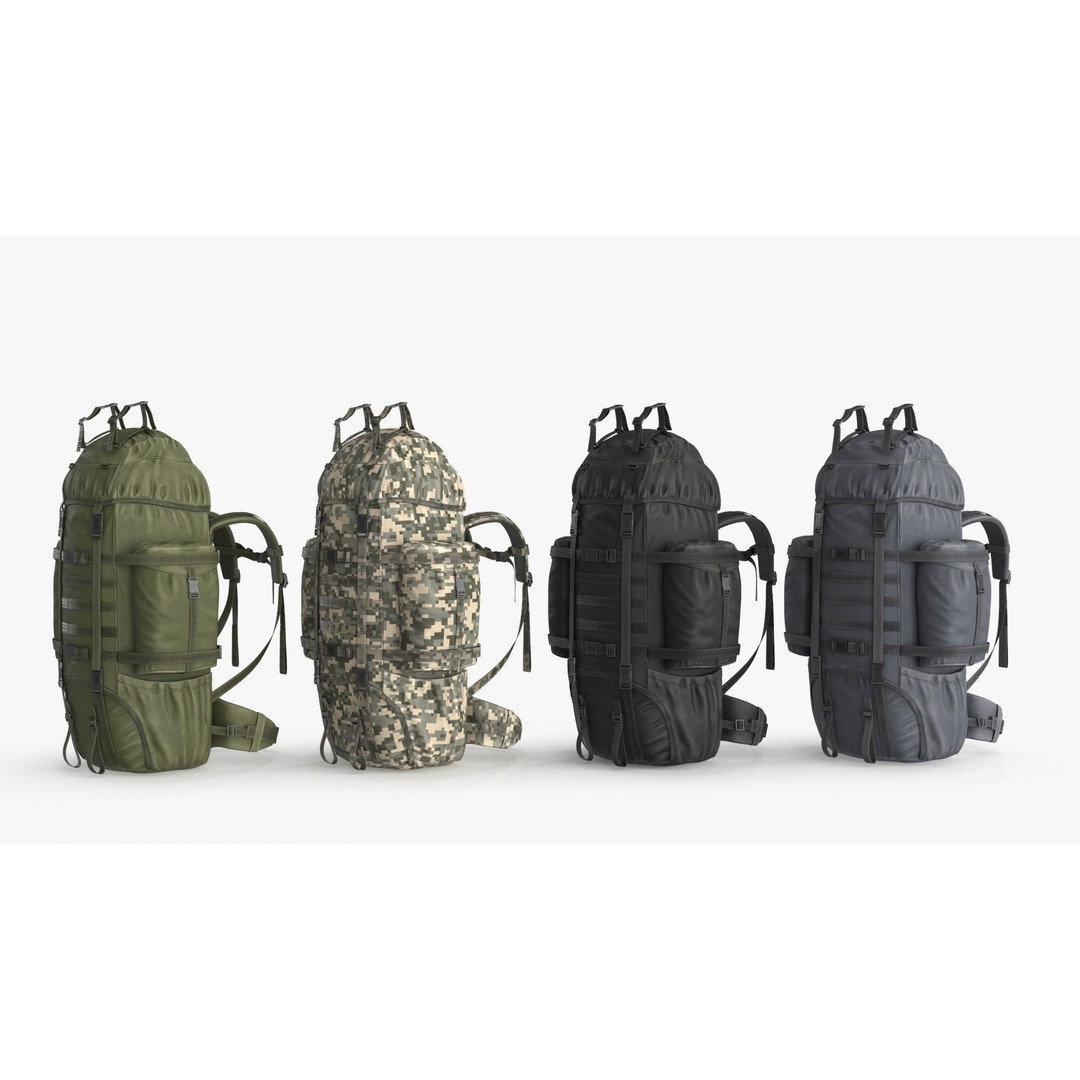 Tactical Military Backpack 3D Model – Low Poly PBR Game Asset, FBX, OBJ - View 17