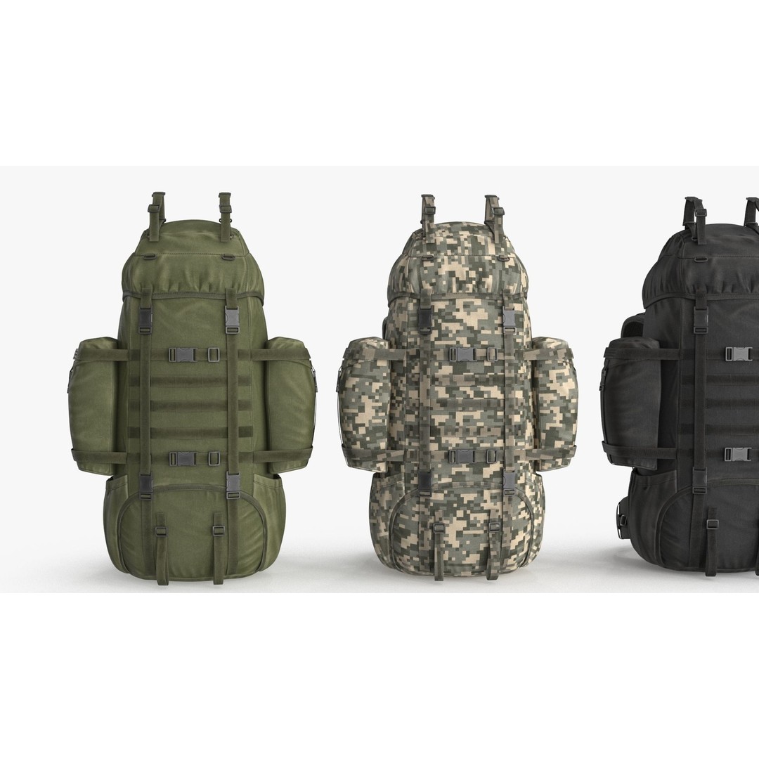 Tactical Military Backpack 3D Model – Low Poly PBR Game Asset, FBX, OBJ - View 19
