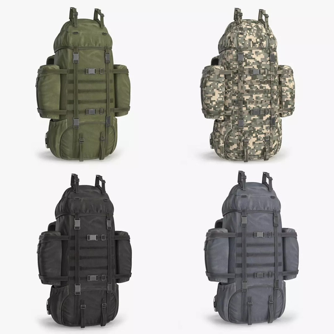 Tactical Military Backpack 3D Model – Low Poly PBR Game Asset, FBX, OBJ - View 2