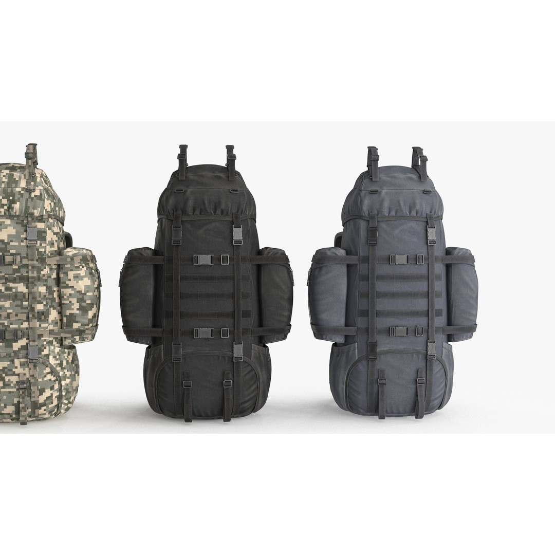 Tactical Military Backpack 3D Model – Low Poly PBR Game Asset, FBX, OBJ - View 20