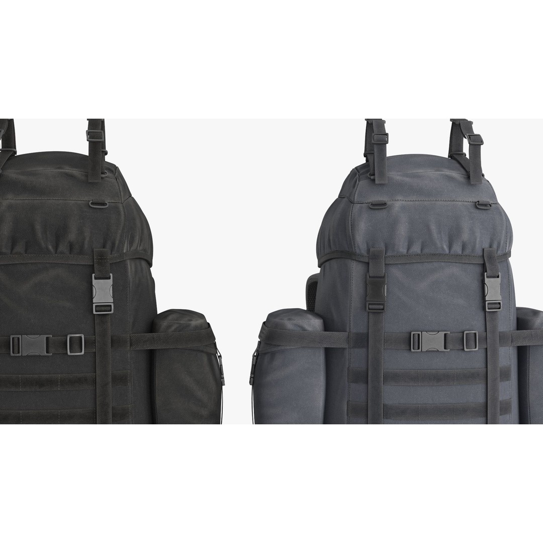 Tactical Military Backpack 3D Model – Low Poly PBR Game Asset, FBX, OBJ - View 21