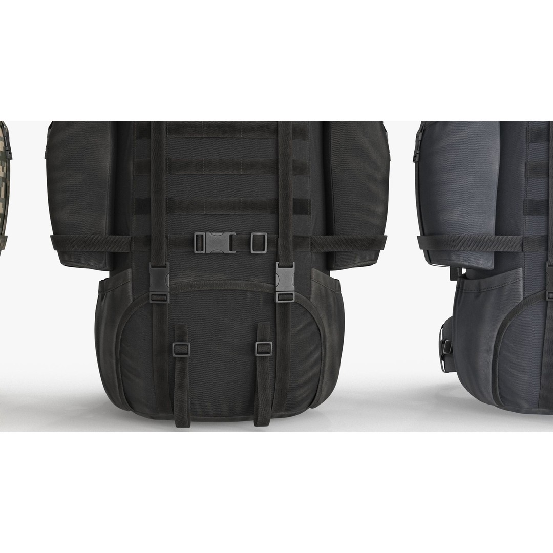 Tactical Military Backpack 3D Model – Low Poly PBR Game Asset, FBX, OBJ - View 22