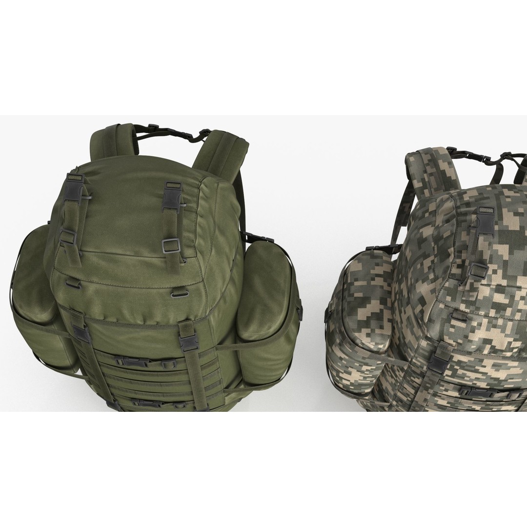 Tactical Military Backpack 3D Model – Low Poly PBR Game Asset, FBX, OBJ - View 25