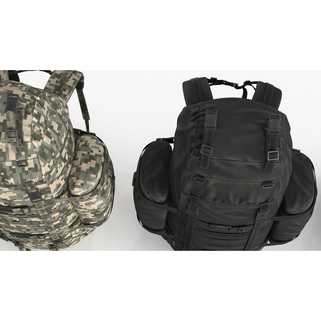 Tactical Military Backpack 3D Model – Low Poly PBR Game Asset, FBX, OBJ - View 26