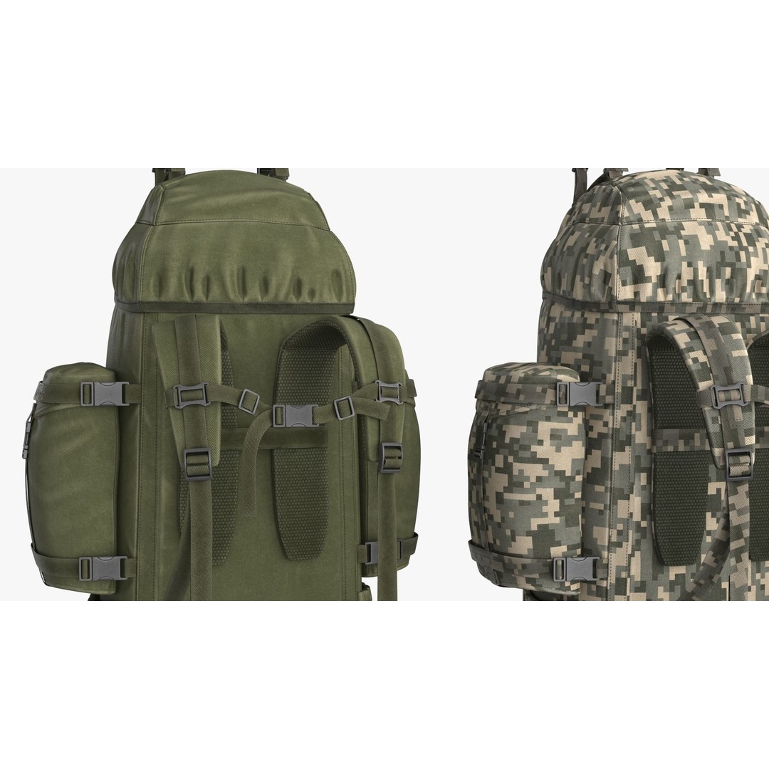 Tactical Military Backpack 3D Model – Low Poly PBR Game Asset, FBX, OBJ - View 30