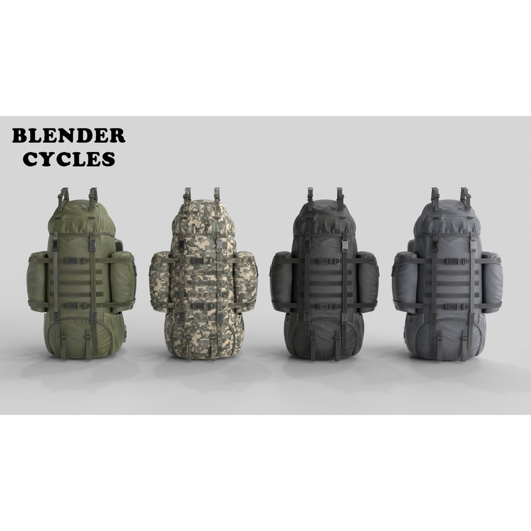 Tactical Military Backpack 3D Model – Low Poly PBR Game Asset, FBX, OBJ - View 31