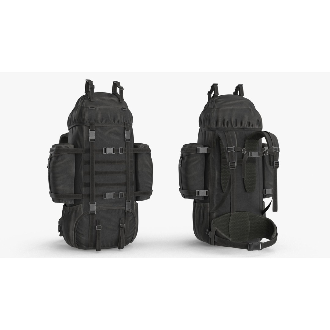Tactical Military Backpack 3D Model – Low Poly PBR Game Asset, FBX, OBJ - View 5