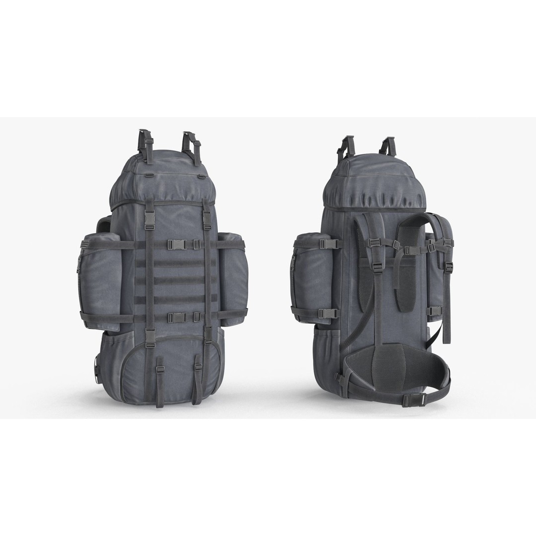 Tactical Military Backpack 3D Model – Low Poly PBR Game Asset, FBX, OBJ - View 6