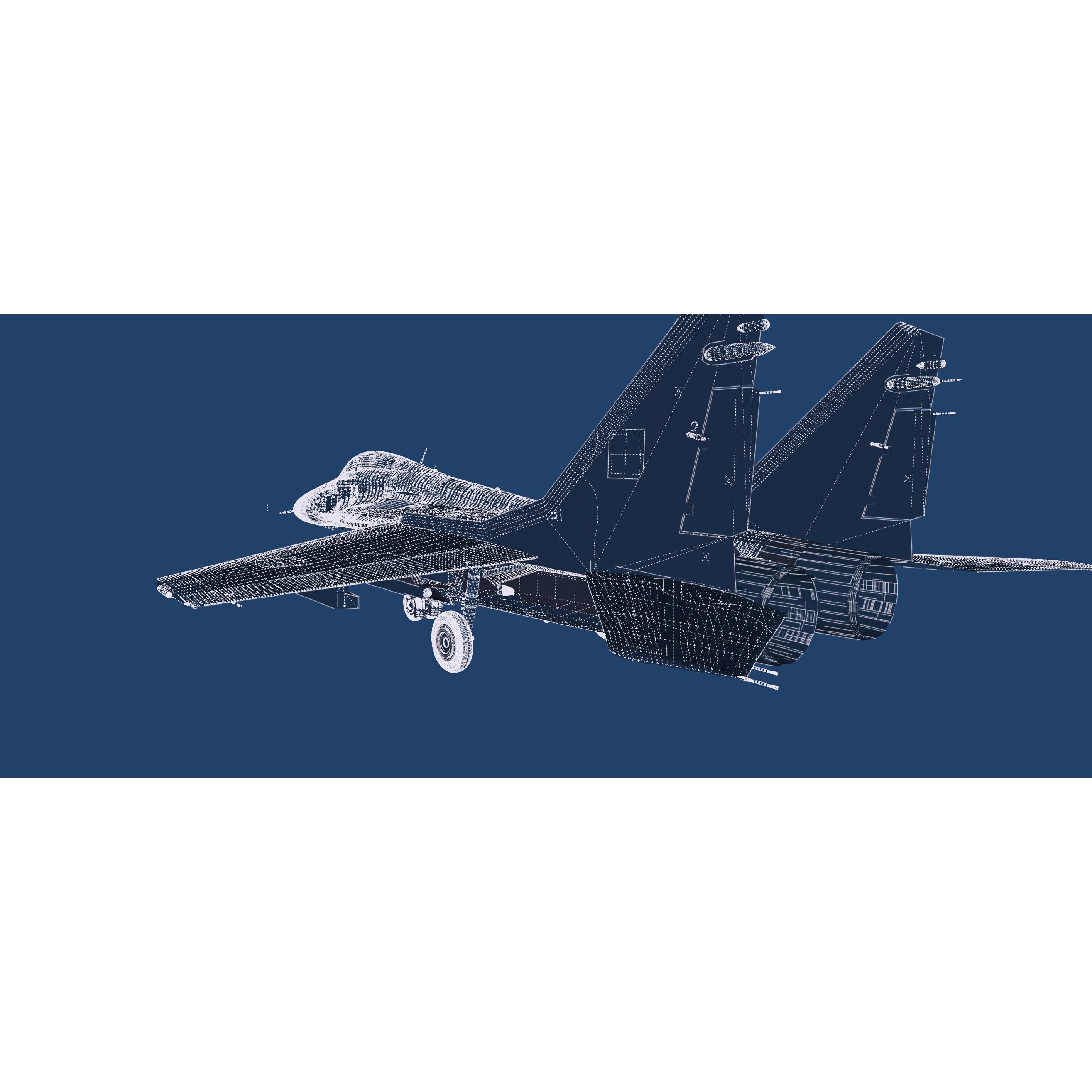 Mig 29 Jet Fighter - Detailed Game-Ready 3D Model