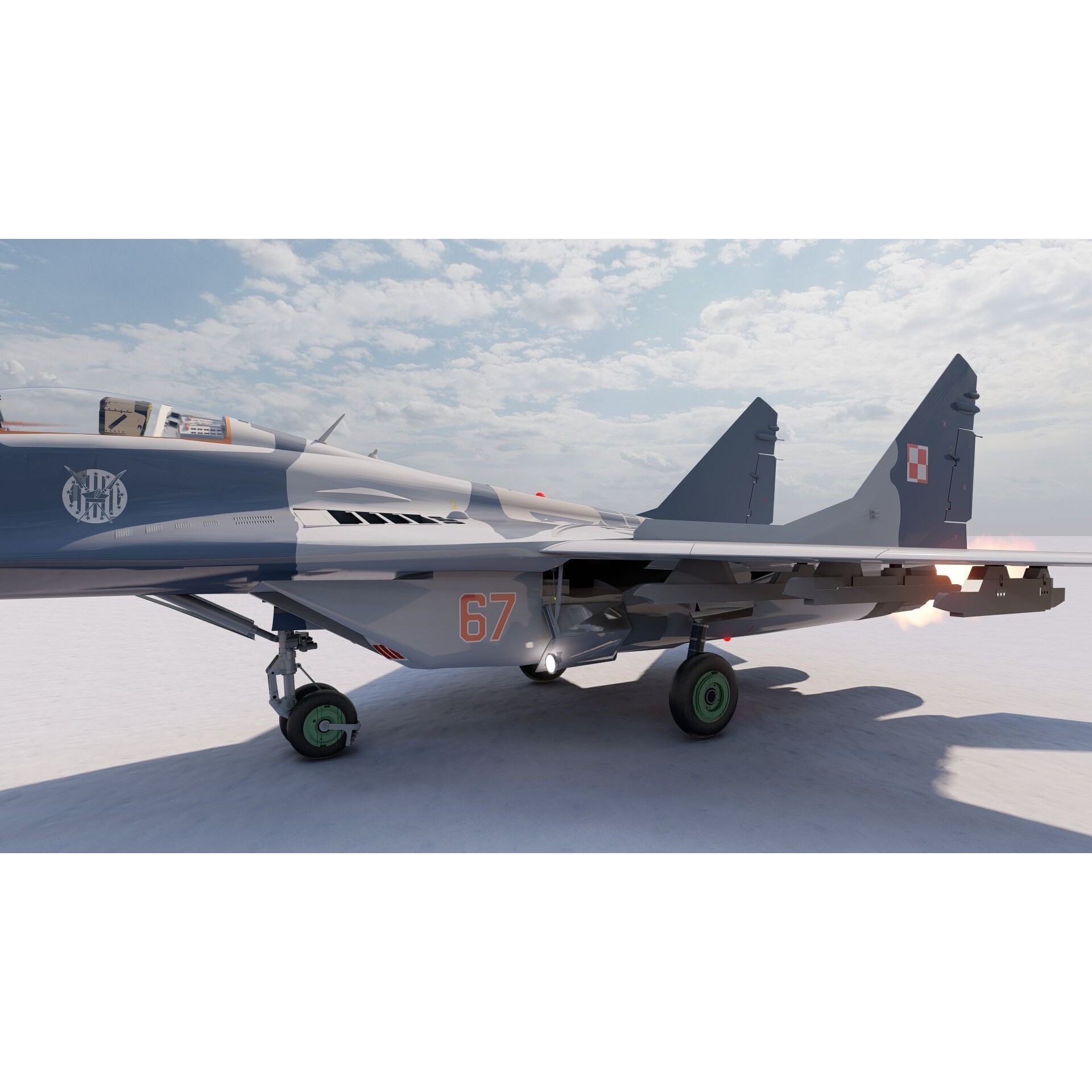 Mig 29 Jet Fighter - Detailed Game-Ready 3D Model - View 16