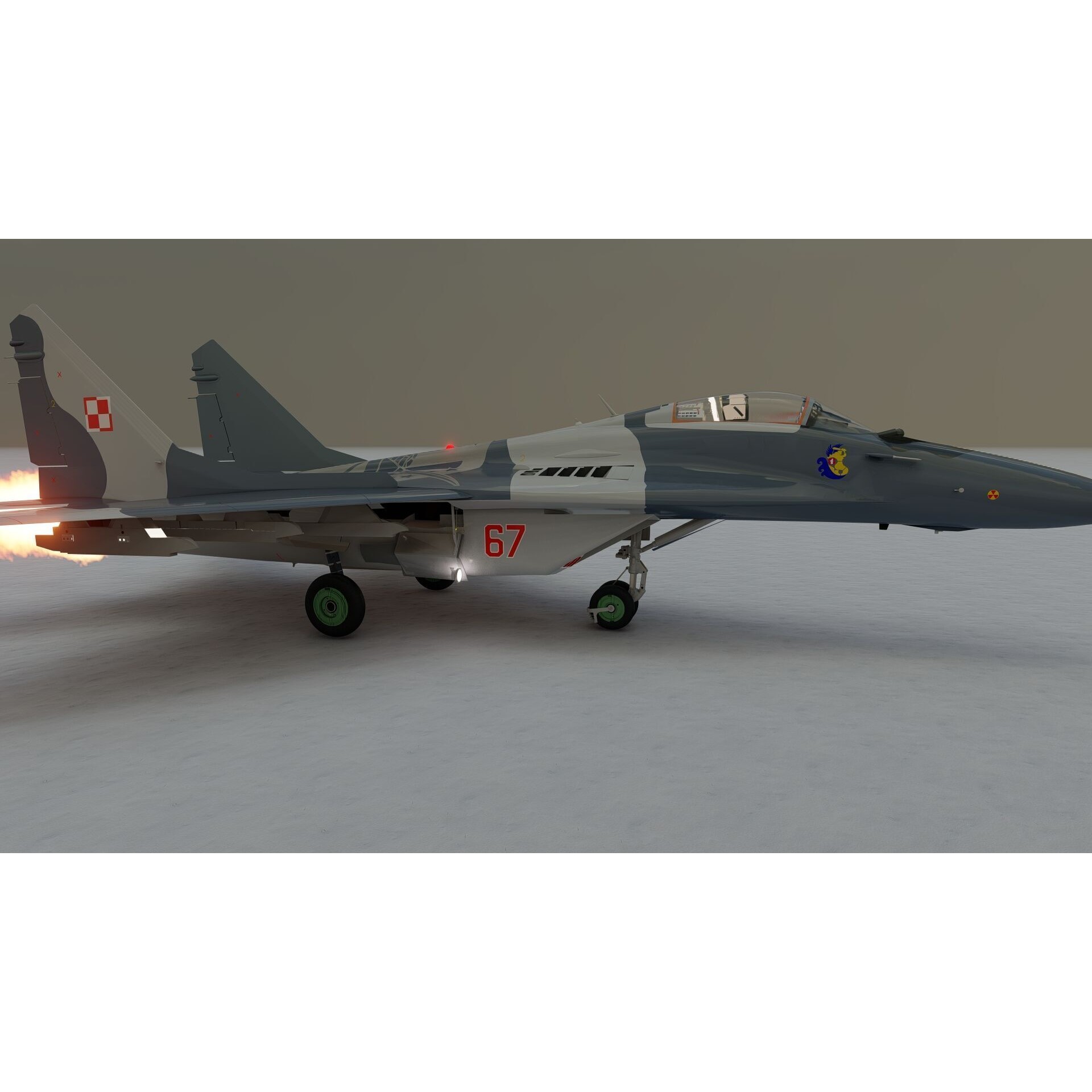 Mig 29 Jet Fighter - Detailed Game-Ready 3D Model - View 18