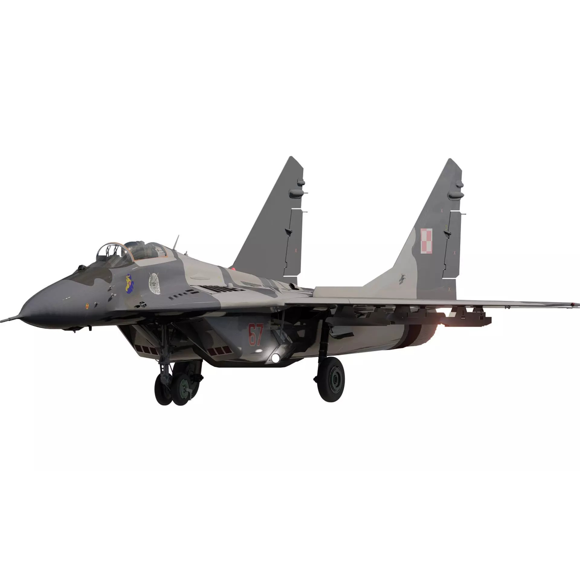 Mig 29 Jet Fighter - Detailed Game-Ready 3D Model - View 2