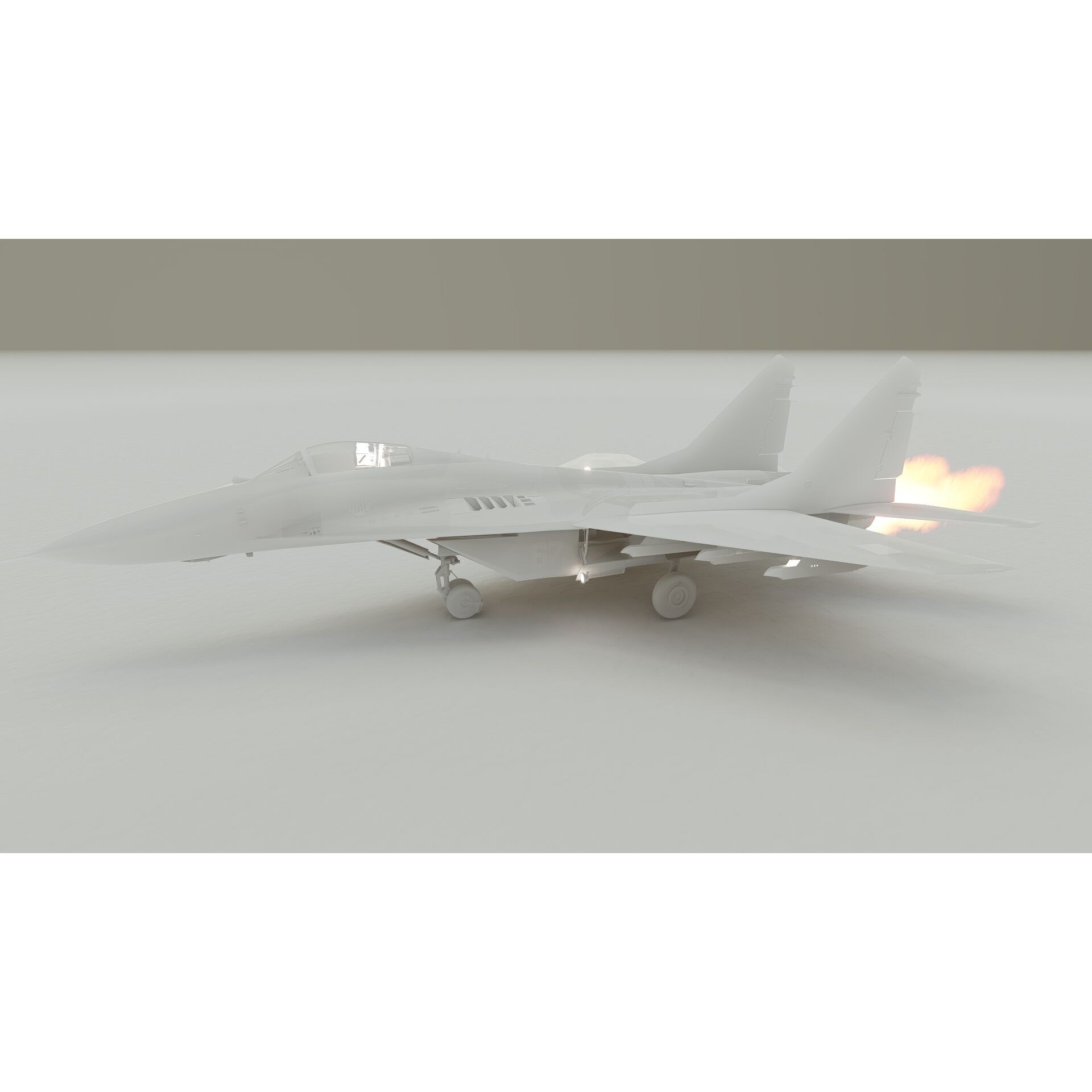 Mig 29 Jet Fighter - Detailed Game-Ready 3D Model - View 24