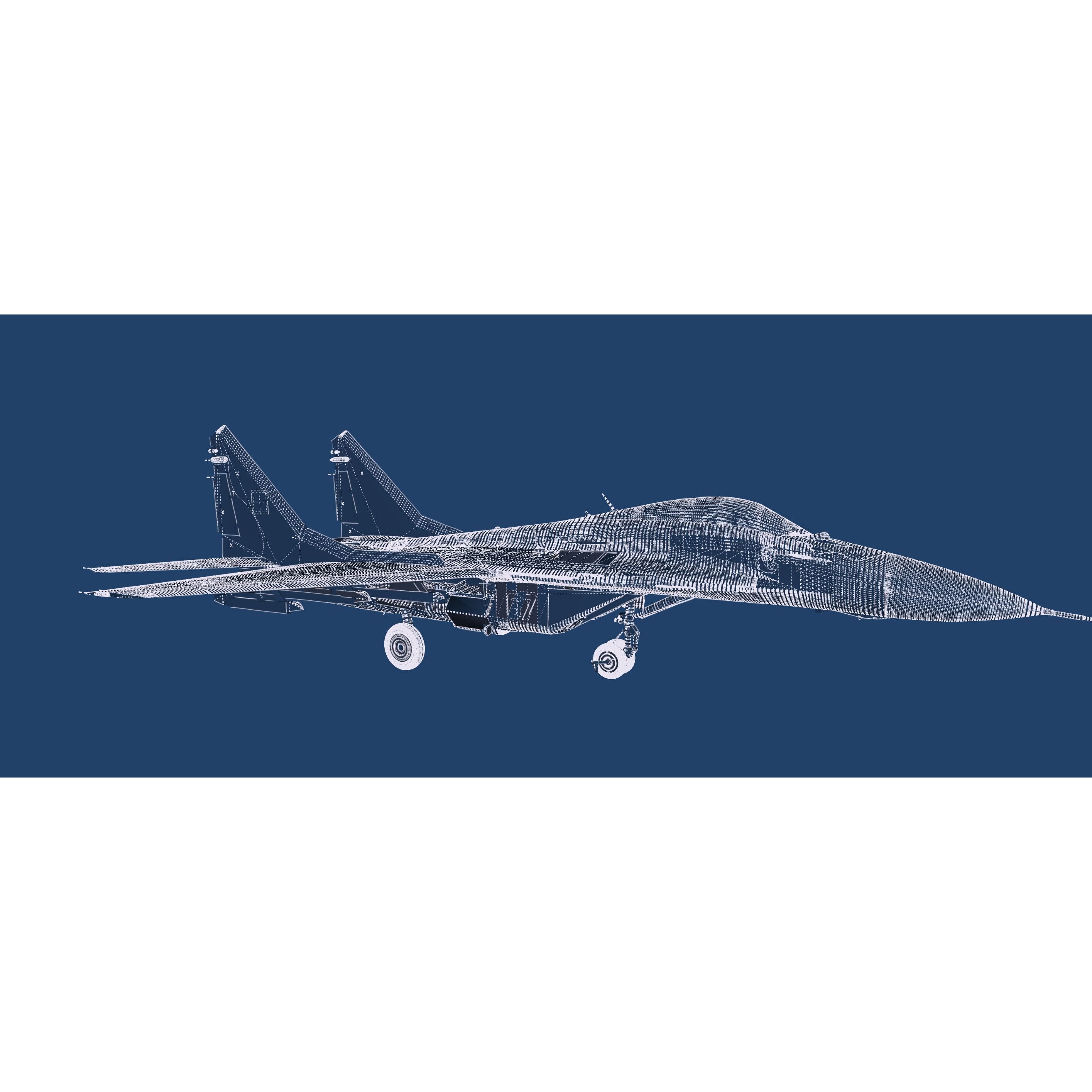 Mig 29 Jet Fighter - Detailed Game-Ready 3D Model - View 28