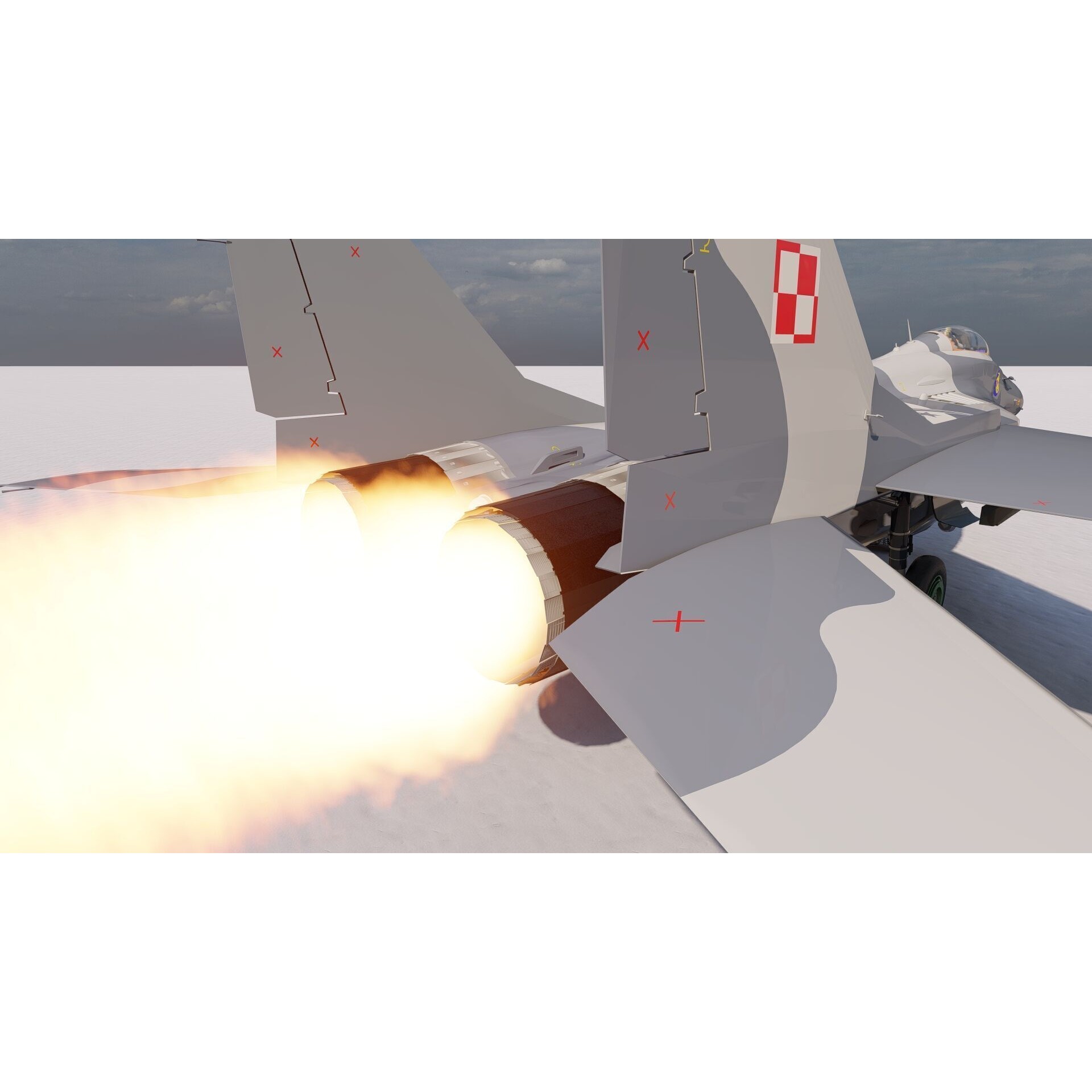 Mig 29 Jet Fighter - Detailed Game-Ready 3D Model - View 8