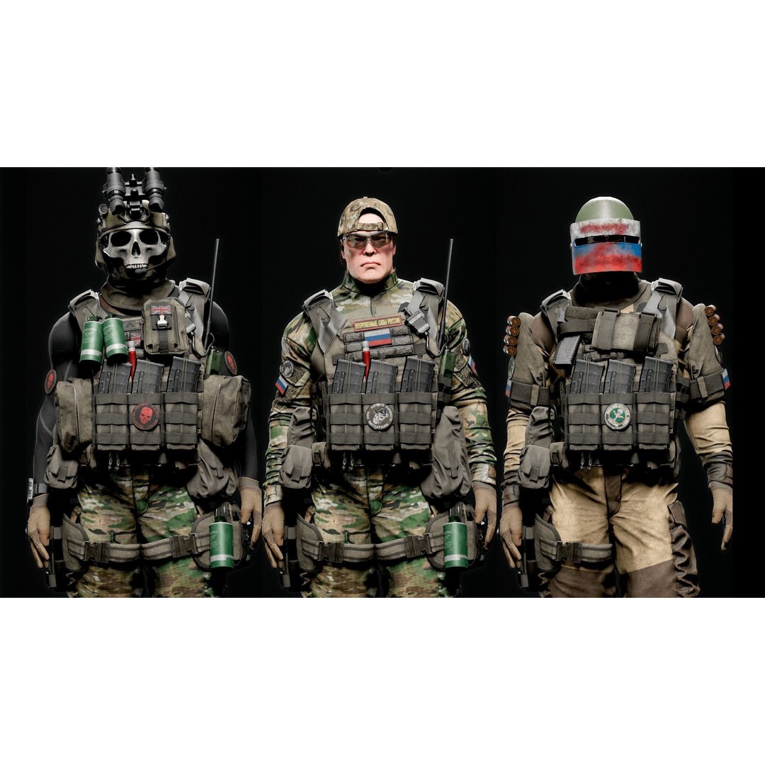 Modular Russian Soldier 3D Model – Low Poly Game Asset, FBX - View 10