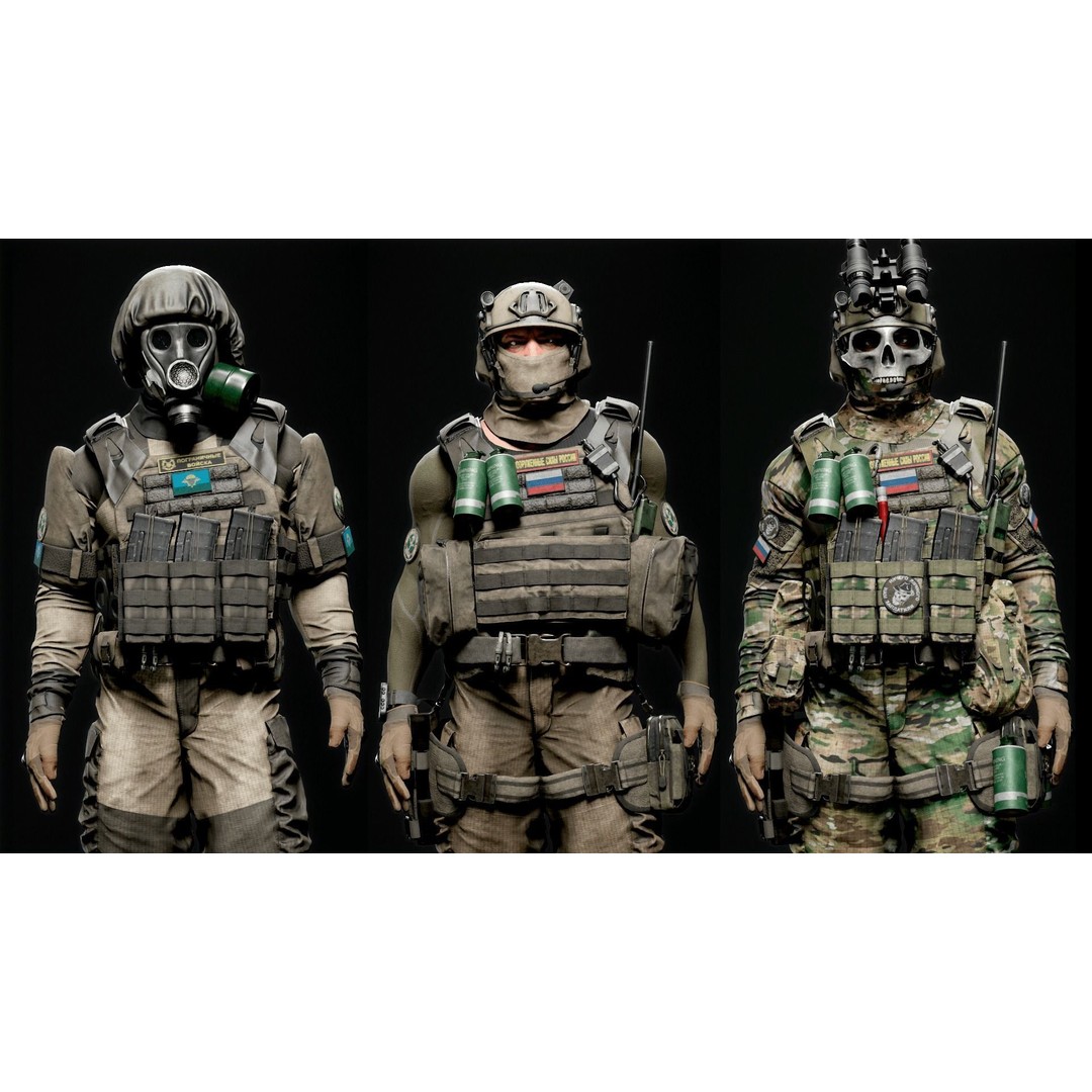 Modular Russian Soldier 3D Model – Low Poly Game Asset, FBX - View 14