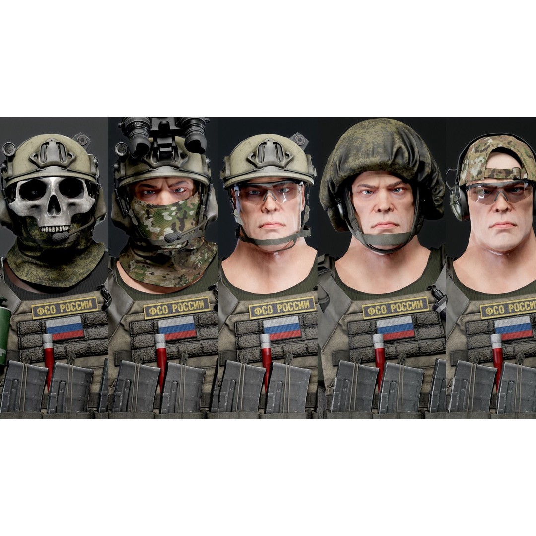 Modular Russian Soldier 3D Model – Low Poly Game Asset, FBX - View 17