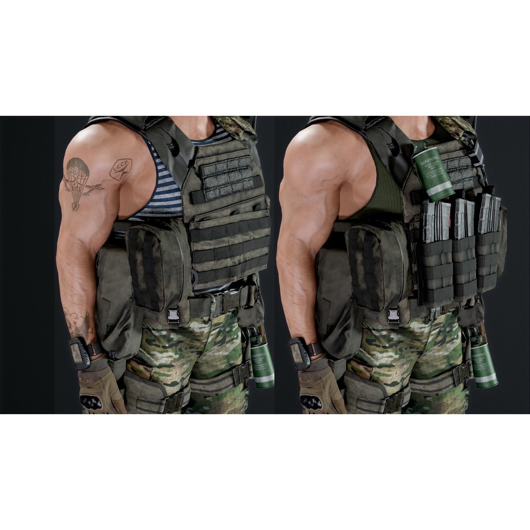 Modular Russian Soldier 3D Model – Low Poly Game Asset, FBX - View 19