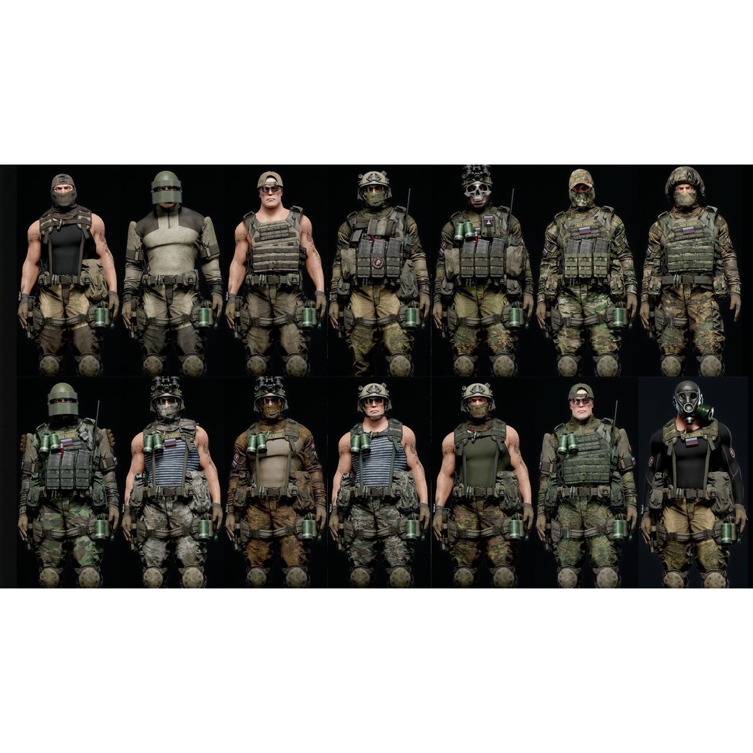 Modular Russian Soldier 3D Model – Low Poly Game Asset, FBX - View 4